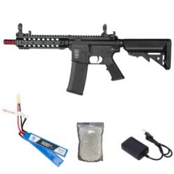 Combo Airsoft AEG M4 SA-F01 Black + Bateria + Carregador + BBs - Specna Arms