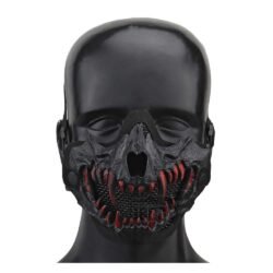 Máscara Meia Face Telada Black Skull Versão Upgrade - Wosport - Hit Airsoft Brasil