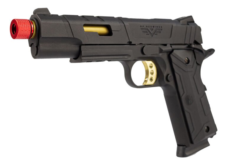 Pistola Airsoft GBB 1911 Red Wings Gold Blowback - Rossi - Image 2