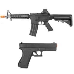 Kit Rifle M4 + Pistola Glock Spring (Mola) Airsoft - Vigor