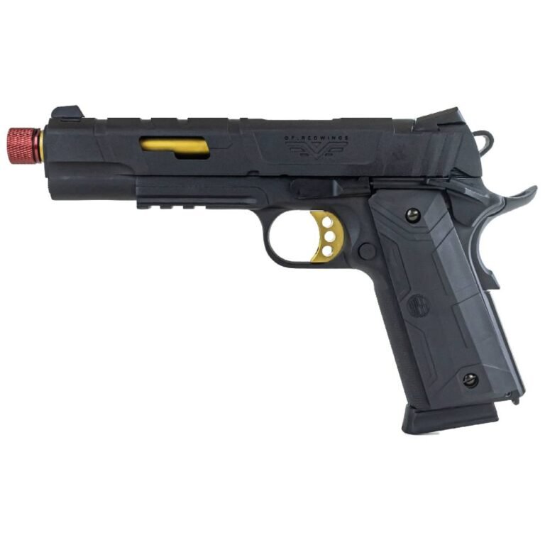 Pistola Airsoft GBB 1911 Red Wings Gold Blowback - Rossi