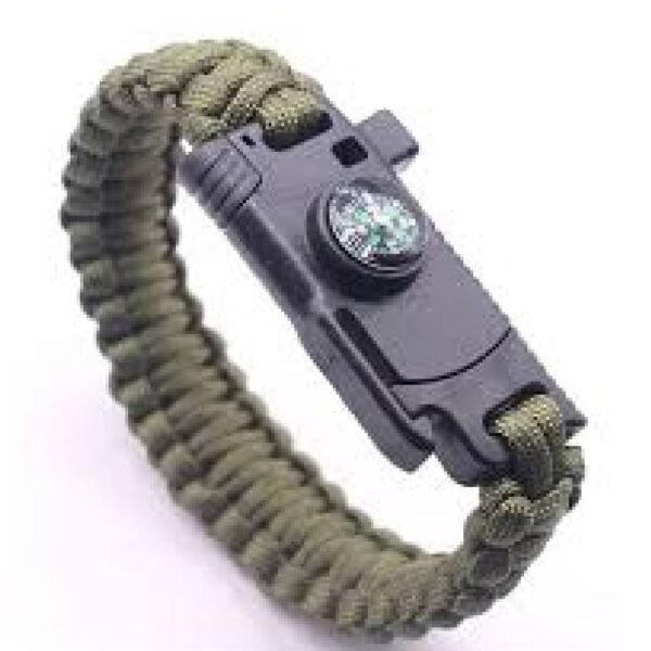 Pulseira Paracord Original Bússola Apito Lâmina - TAN - Hit Airsoft Brasil