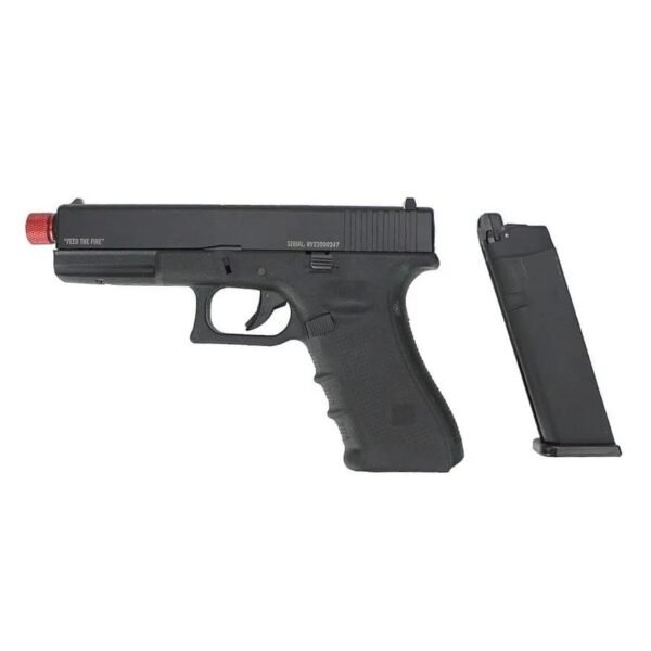 Combo Pistola Airsoft GBB Glock G17 Raven + Gas BBs e Case - Image 6