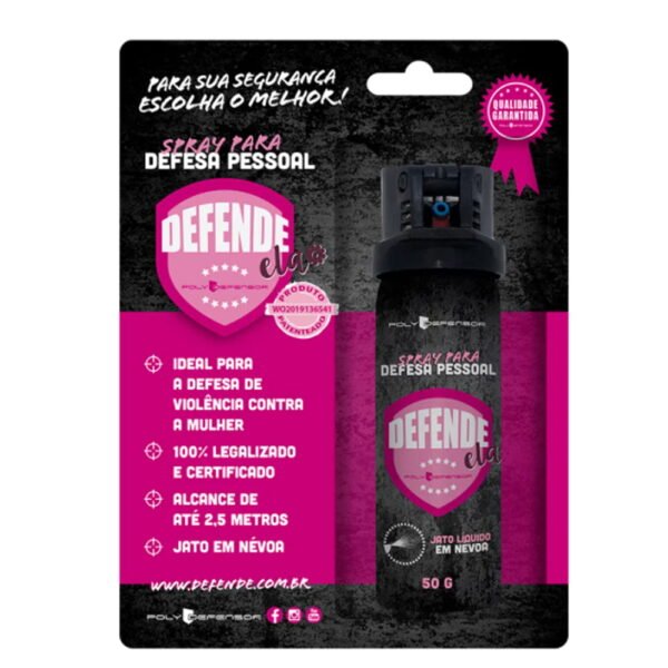 Spray de Defesa Pessoal Feminino Defende Nevoa 50g - Imagem 2