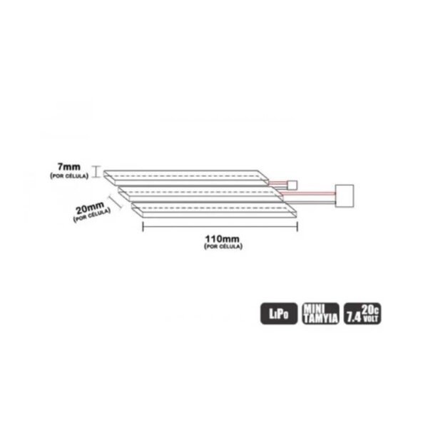 Bateria Lipo 11.1V 3S 1100mAh 20C/40C Airsoft Leão Modelismo - Image 2