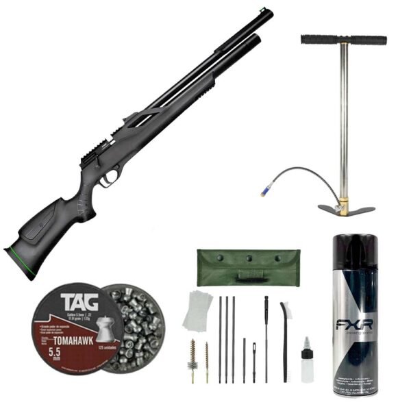 Kit Carabina PCP T-Rex 5,5mm + Chumbinho + Bomba Manual + Kit Limpeza + Desengripante – Hit Airsoft Brasil