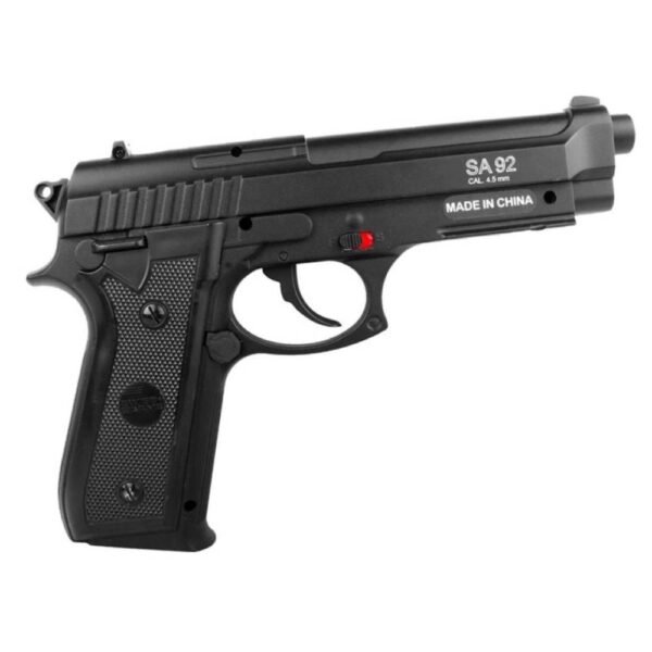 Pistola Airgun NBB CO2 PT92 Black Slide Fixo - Cybergun - Image 3