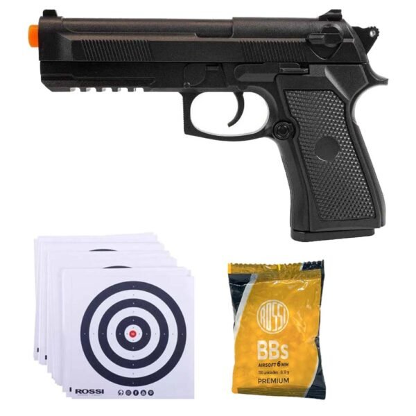Kit Pistola Airsoft PT92 V21 Spring (mola) + Esferas + Alvos