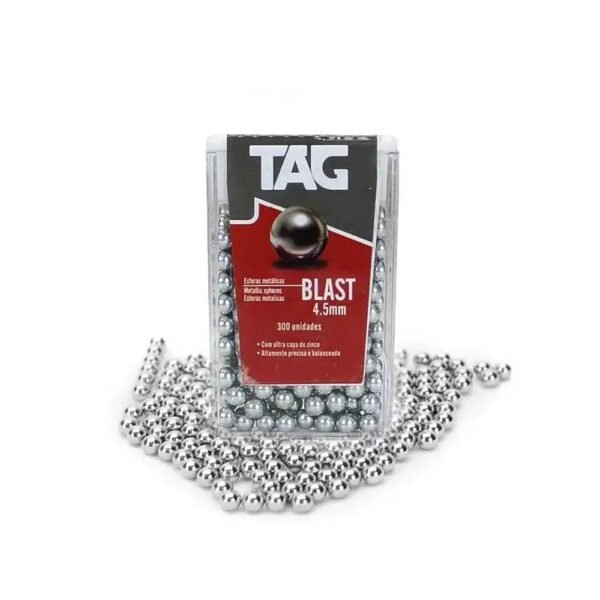 Kit 300 esferas de metal aço 4,5mm + 15 cilindros CO2 12g - Imagem 2