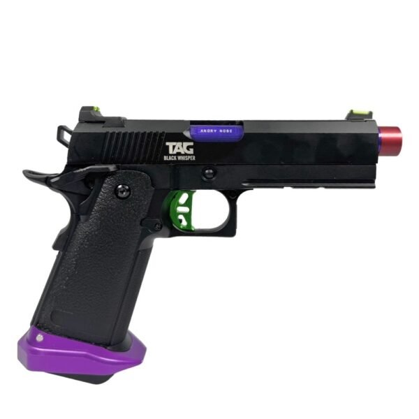 Pistola Airsoft GBB Hi Capa Black Whisper Custom Joker Metal Blowback - TAG