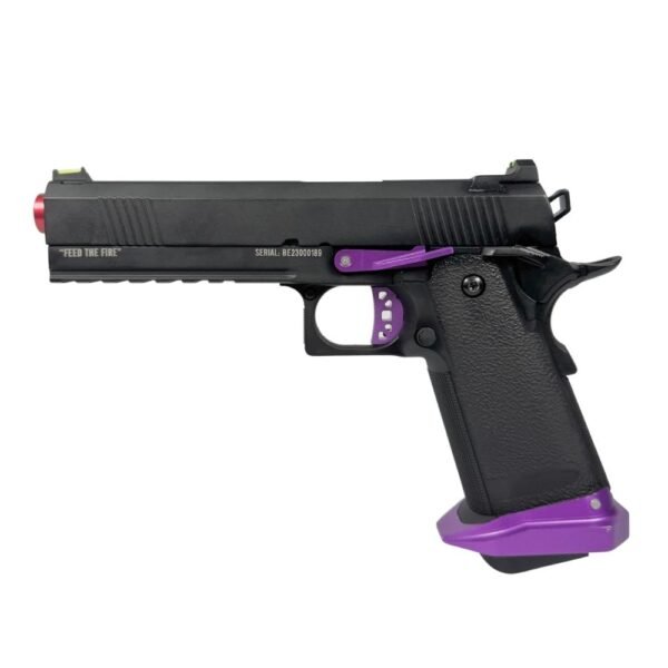 Pistola Airsoft GBB Hi Capa 5.1 Black Evil Custom Roxa Blowback - TAG - Imagem 3